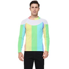 Rainbow Cloud Background Pastel Template Multi Coloured Abstract Men s Long Sleeve Rash Guard by Maspions