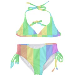 Rainbow Cloud Background Pastel Template Multi Coloured Abstract Kids  Classic Bikini Set by Maspions