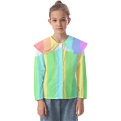 Rainbow Cloud Background Pastel Template Multi Coloured Abstract Kids  Peter Pan Collar Blouse by Maspions