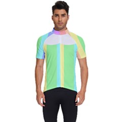 Rainbow Cloud Background Pastel Template Multi Coloured Abstract Men s Short Sleeve Cycling Jersey by Maspions