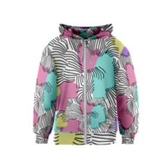 Lines Line Art Pastel Abstract Multicoloured Surfaces Art Kids  Zipper Hoodie