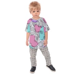 Lines Line Art Pastel Abstract Multicoloured Surfaces Art Kids  Raglan T-shirt