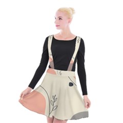 Pattern Line Art Texture Minimalist Design Suspender Skater Skirt