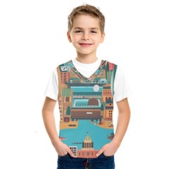 City Painting Town Urban Artwork Kids  Basketball Tank Top by Maspions