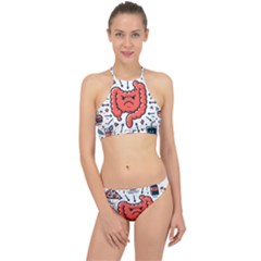 Health Gut Health Intestines Colon Body Liver Human Lung Junk Food Pizza Halter Bikini Set