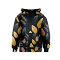 Gold Yellow Leaves Fauna Dark Background Dark Black Background Black Nature Forest Texture Wall Wall Kids  Pullover Hoodie View1