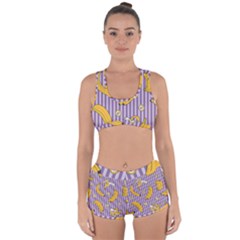 Pattern Bananas Fruit Tropical Seamless Texture Graphics Racerback Boyleg Bikini Set by Bedest