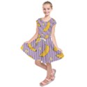 Pattern Bananas Fruit Tropical Seamless Texture Graphics Kids  Short Sleeve Dress View1