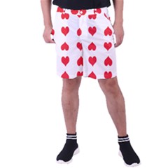 Heart Red Love Valentines Day Men s Pocket Shorts by Bajindul