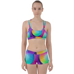 Circle Colorful Rainbow Spectrum Button Gradient Psychedelic Art Perfect Fit Gym Set