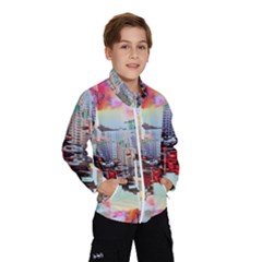 Digital Computer Technology Office Information Modern Media Web Connection Art Creatively Colorful C Kids  Windbreaker