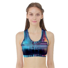 Digital Art Artwork Illustration Vector Buiding City Sports Bra With Border