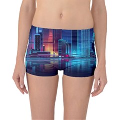 Digital Art Artwork Illustration Vector Buiding City Reversible Boyleg Bikini Bottoms by Maspions