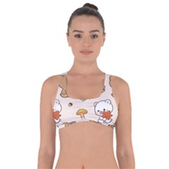 Bear Cartoon Background Pattern Seamless Animal Got No Strings Sports Bra