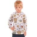 Bear Cartoon Background Pattern Seamless Animal Kids  Hooded Pullover View1