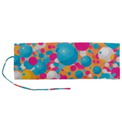 Circles Art Seamless Repeat Bright Colors Colorful Roll Up Canvas Pencil Holder (m) by Maspions