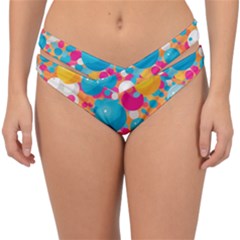 Circles Art Seamless Repeat Bright Colors Colorful Double Strap Halter Bikini Bottoms by Maspions