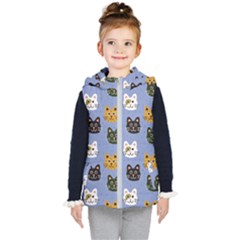 Cat Cat Background Animals Little Cat Pets Kittens Kids  Hooded Puffer Vest