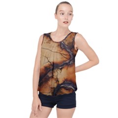 Texture Woodgrain Pattern Nature Wood Pattern Bubble Hem Chiffon Tank Top