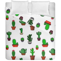 Cactus Plants Background Pattern Seamless Duvet Cover Double Side (california King Size)