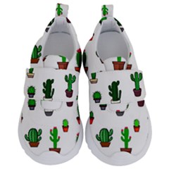 Cactus Plants Background Pattern Seamless Kids  Velcro No Lace Shoes by Maspions