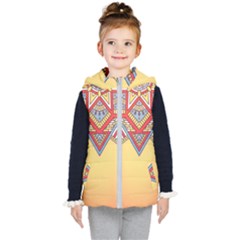 Mandala Sun Kids  Hooded Puffer Vest by goljakoff