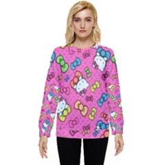 Hello Kitty, Cute, Pattern Hidden Pocket Sweatshirt