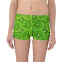 Lime Textures Macro, Tropical Fruits, Citrus Fruits, Green Lemon Texture Reversible Boyleg Bikini Bottoms View3