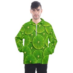 Lime Textures Macro, Tropical Fruits, Citrus Fruits, Green Lemon Texture Men s Half Zip Pullover by nateshop