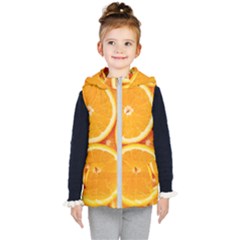 Oranges Textures, Close-up, Tropical Fruits, Citrus Fruits, Fruits Kids  Hooded Puffer Vest by nateshop