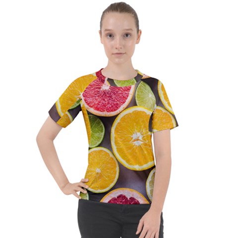 Oranges, Grapefruits, Lemons, Limes, Fruits Women s Sport Raglan T-shirt by nateshop