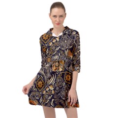 Paisley Texture, Floral Ornament Texture Mini Skater Shirt Dress
