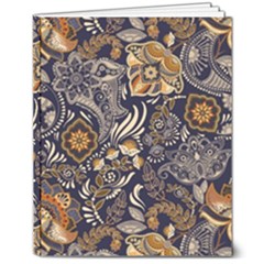 Paisley Texture, Floral Ornament Texture 8  X 10  Hardcover Notebook by nateshop