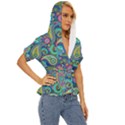 Patterns, Green Background, Texture Lightweight Drawstring Hooded Top View3