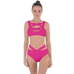 Pink Pattern, Abstract, Background, Bright, Desenho Bandaged Up Bikini Set 