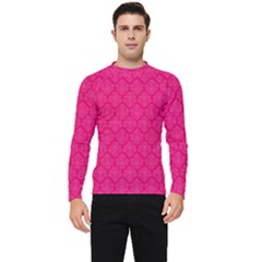 Pink Pattern, Abstract, Background, Bright, Desenho Men s Long Sleeve Rash Guard by nateshop