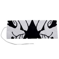 Black Silhouette Artistic Hand Draw Symbol Wb Roll Up Canvas Pencil Holder (s)