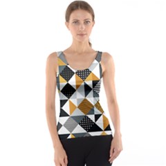 Pattern Tile Squares Triangles Seamless Geometry Women s Basic Tank Top