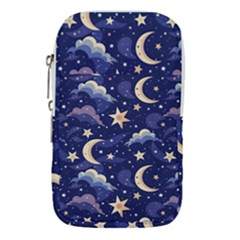 Night Moon Seamless Background Stars Sky Clouds Texture Pattern Waist Pouch (large)