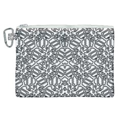 Monochrome Maze Design Print Canvas Cosmetic Bag (xl)