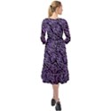 Enigmatic Plum Mosaic Ruffle End Midi Chiffon Dress View2