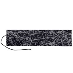 Rebel Life: Typography Black And White Pattern Roll Up Canvas Pencil Holder (l) by dflcprintsclothing