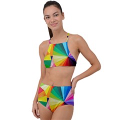 Bring Colors To Your Day Halter Tankini Set