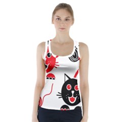 Cat Little Ball Animal Racer Back Sports Top