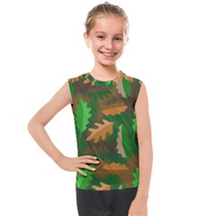 Leaves Foliage Pattern Oak Autumn Kids  Mesh Tank Top by Maspions