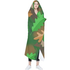 Leaves Foliage Pattern Oak Autumn Wearable Blanket