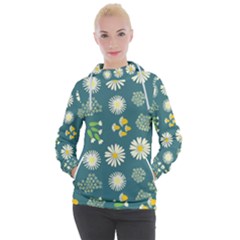 Drawing Flowers Meadow White Women s Hooded Pullover