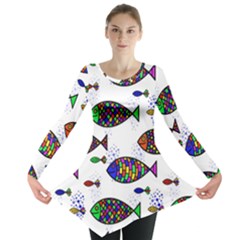 Fish Abstract Colorful Long Sleeve Tunic 