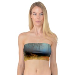 Wildflowers Field Outdoors Clouds Trees Cover Art Storm Mysterious Dream Landscape Bandeau Top by Posterlux