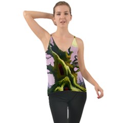 Outdoors Night Full Moon Setting Scene Woods Light Moonlight Nature Wilderness Landscape Chiffon Cami